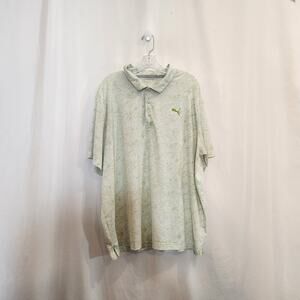 PUMA MATTR Gust O Wind Green White Floral Wind Swirl Design Golf Polo Mens 2XL